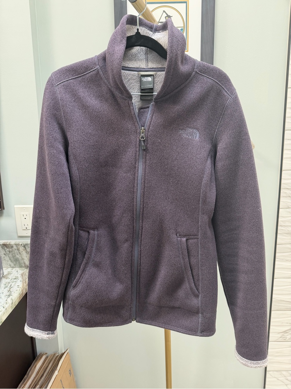 The North Face Purple Full-Zip Fleece Jacket Size M